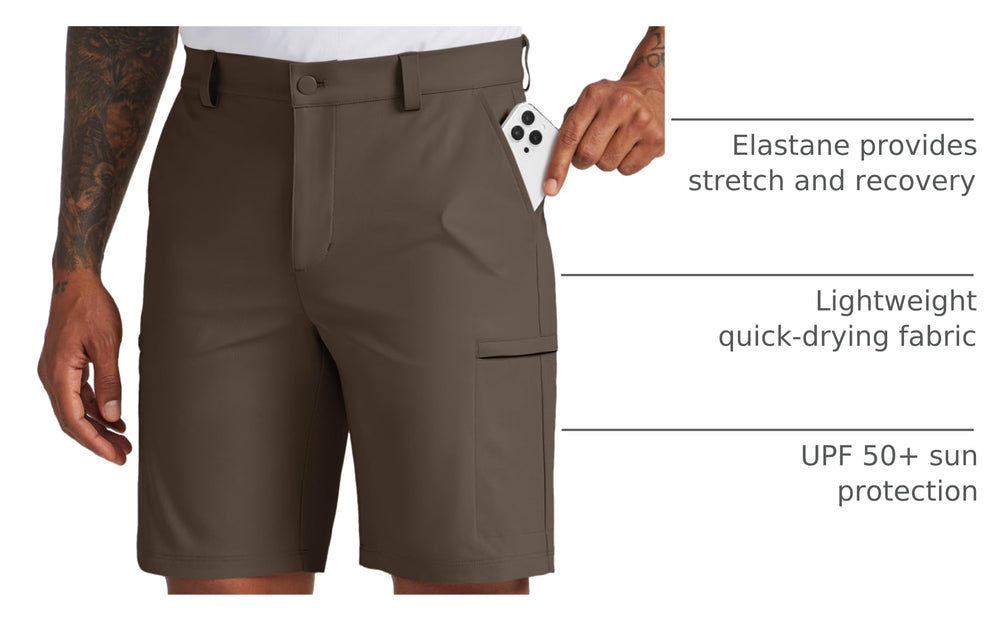 Willit men's golf shorts quick-dry fabric closeup illustrating moisture-wicking comfort.
