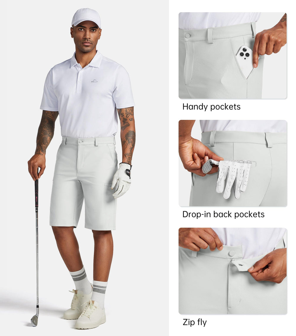 Willit men's golf shorts six-pocket layout provides secure cargo for essentials.