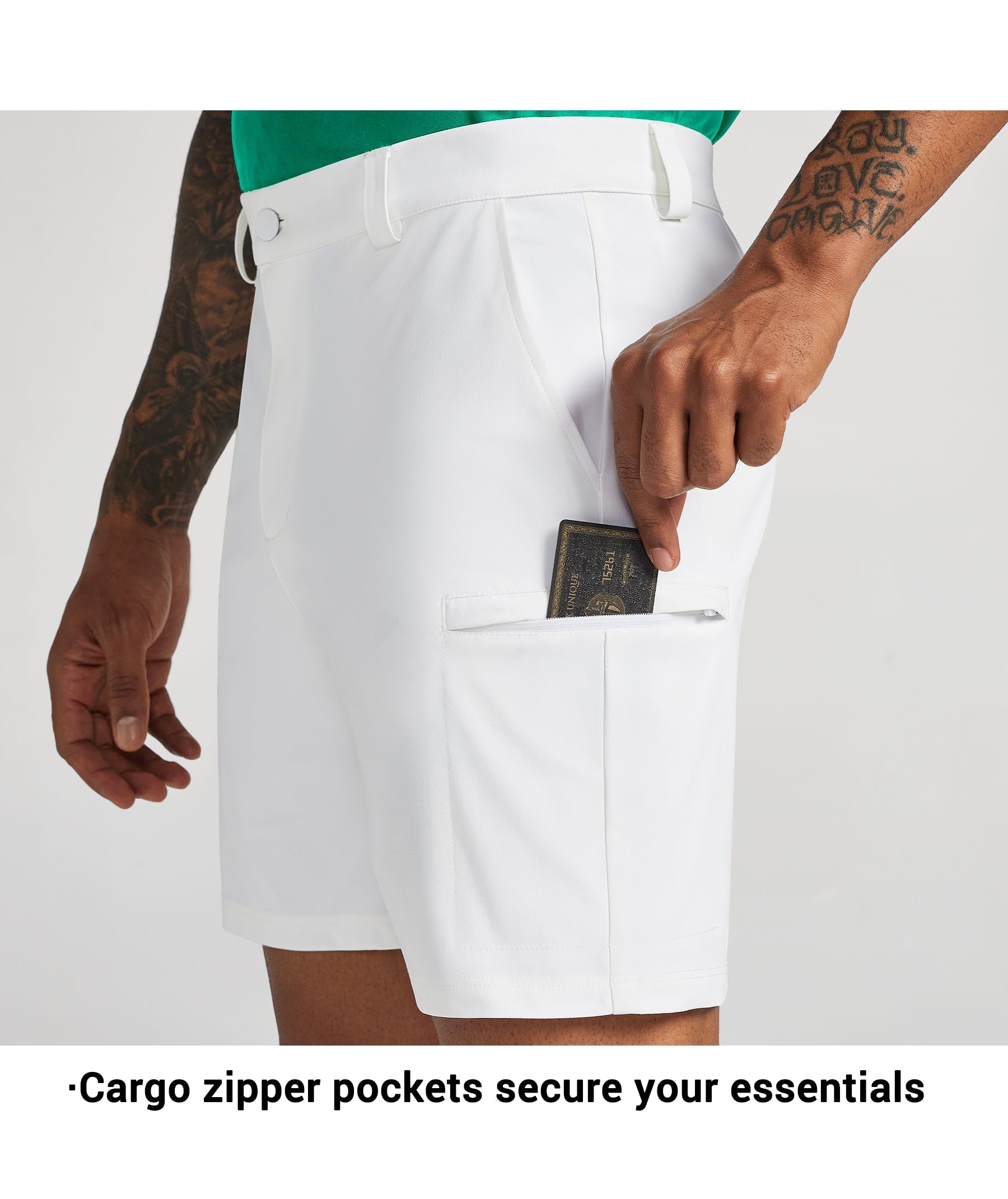 Willit mens golf shorts back pocket displays secure cargo pocket for essentials