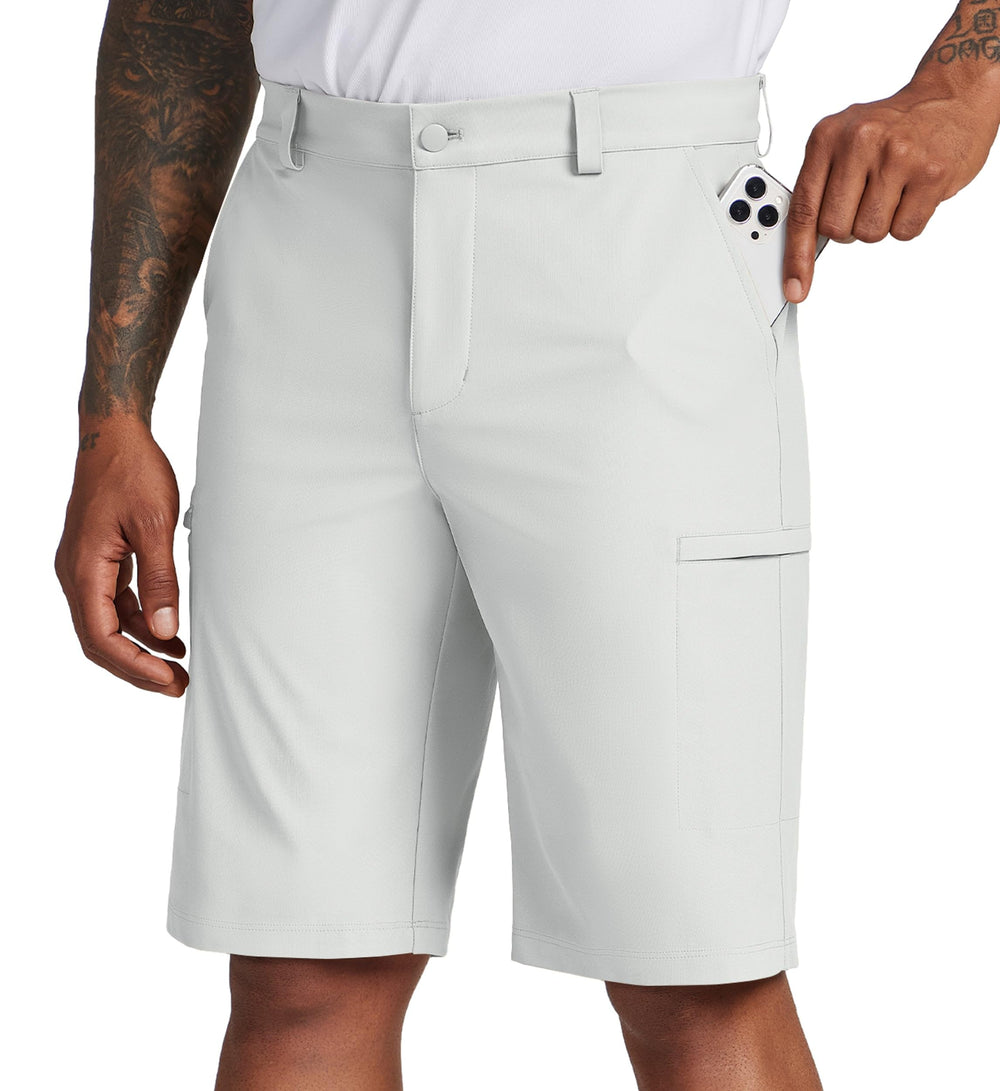 Willit men's golf shorts stretch fabric close-up highlighting flexible material for mobility on the course