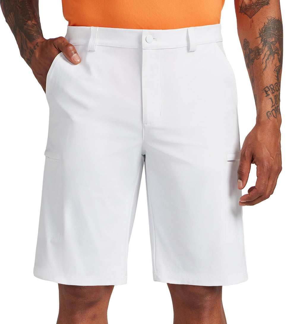 Willit men's golf shorts UPF-50 protection close-up highlights sun shield during play.