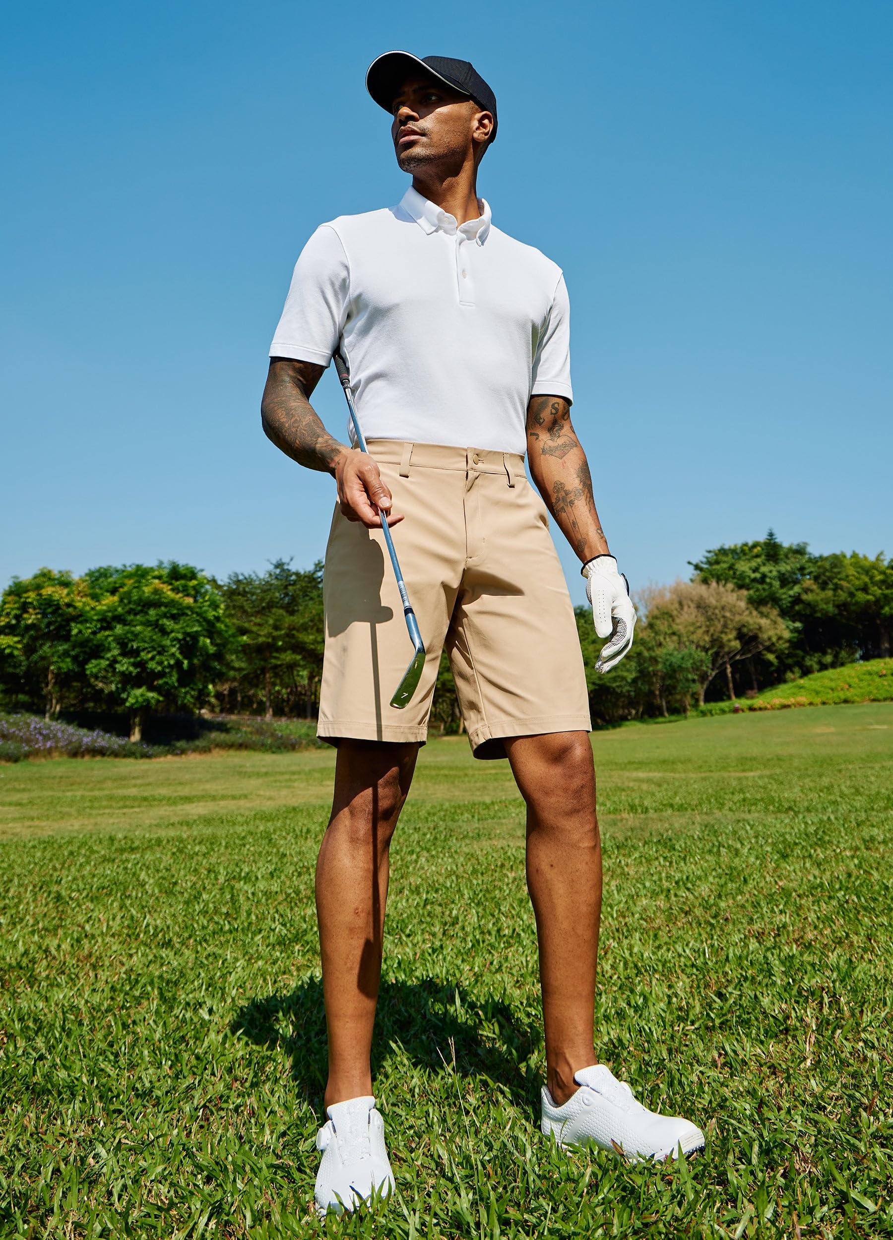 Willit men's golf shorts UPF50 sun-protection shields from bright sun