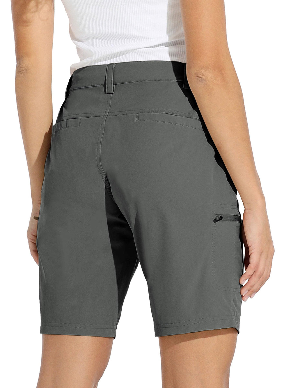 Willit women's 10-inch hiking shorts stretch fabric flexes with you during climbs.
