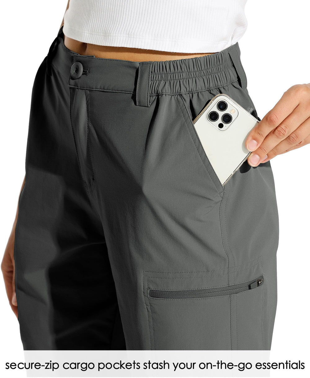 Willit women's hiking shorts Forge Grey back pocket detail with secure flap