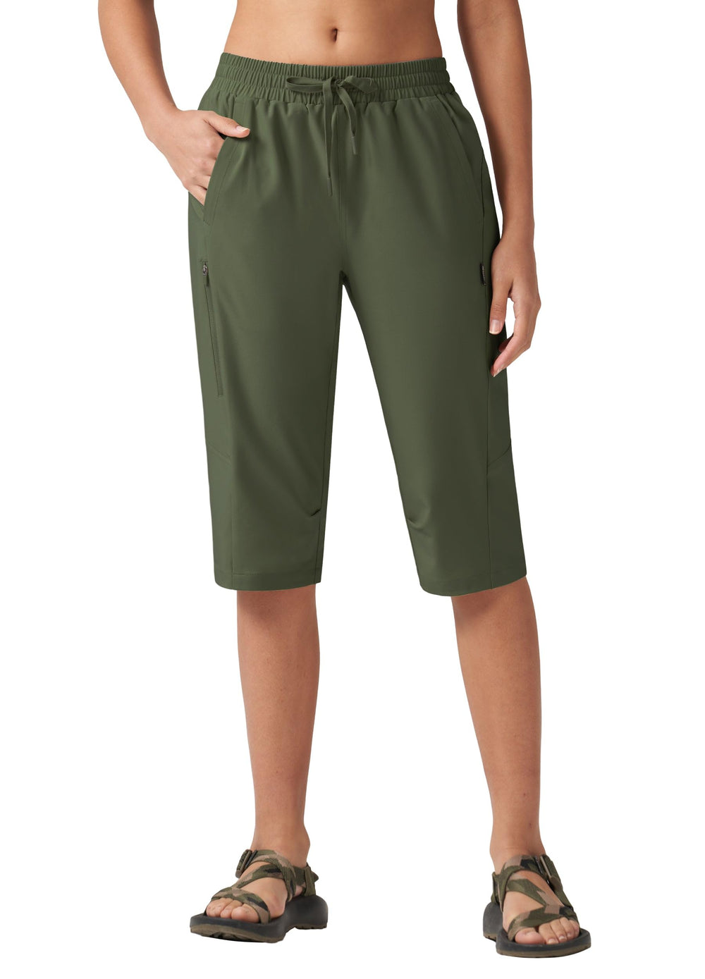 Willit women's 15-inch hiking long shorts front view — lightweight cargo design for all-day trail comfort.