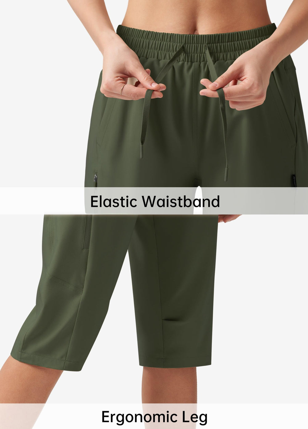 Willit women's 15-inch hiking long shorts quick-dry fabric — comfort after splashes or heavy sweating.