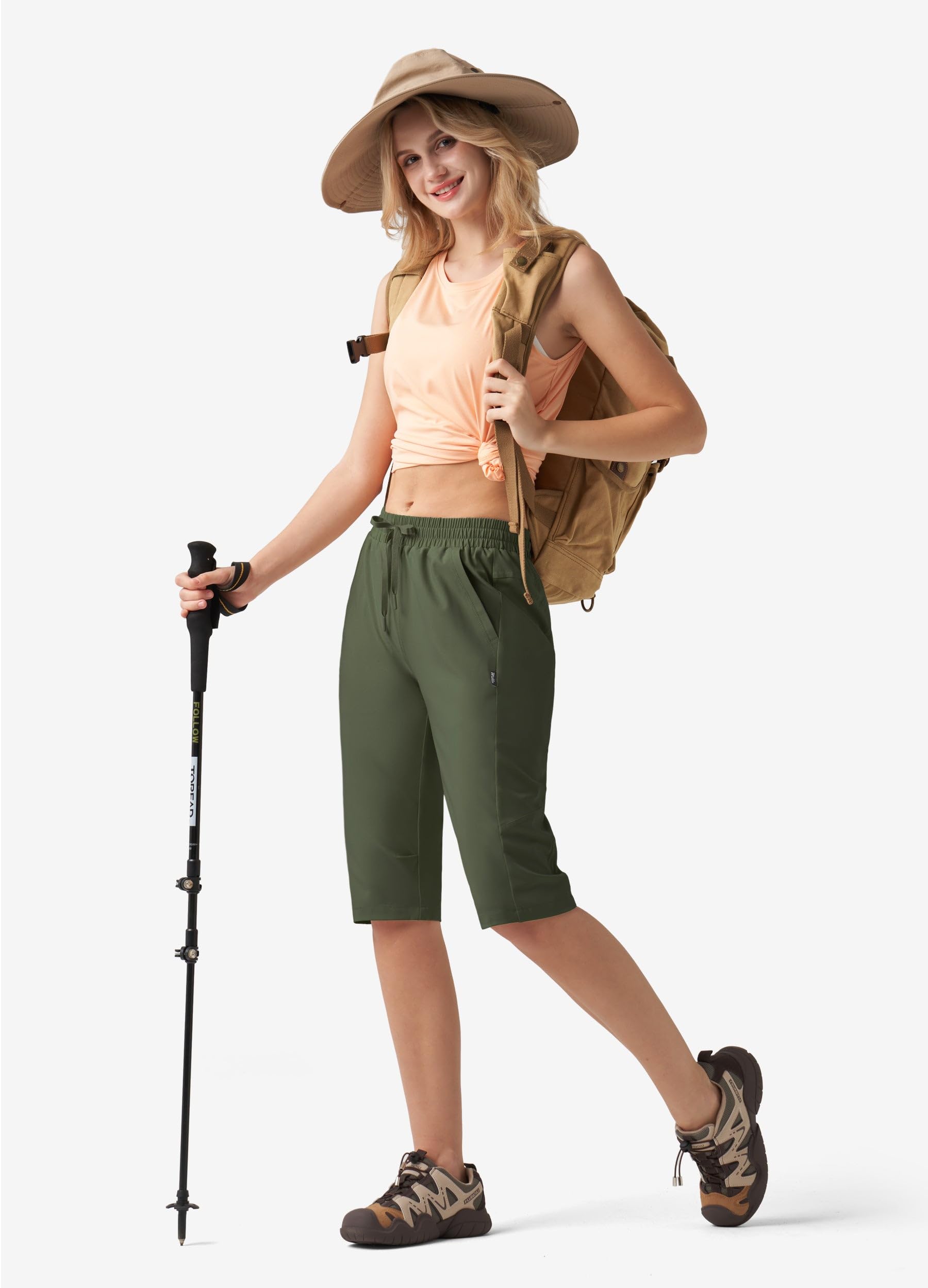 Willit women's 15-inch hiking long shorts water-resistant finish — repels light rain and spills on trails.
