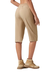 Willit women's 15in hiking long shorts pocket detail with secure zippered pocket.