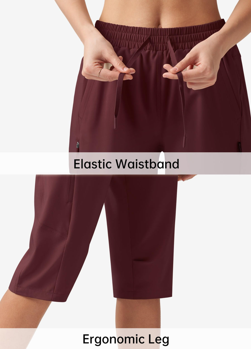 Willit wine-red hiking shorts color-forward design for versatile outdoor wear.