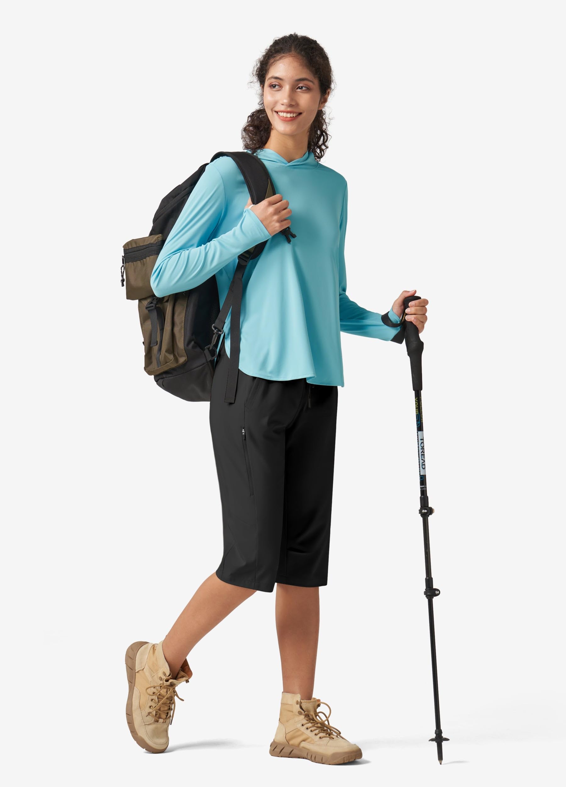 Willit 15-inch hiking long shorts in action on trail show versatility