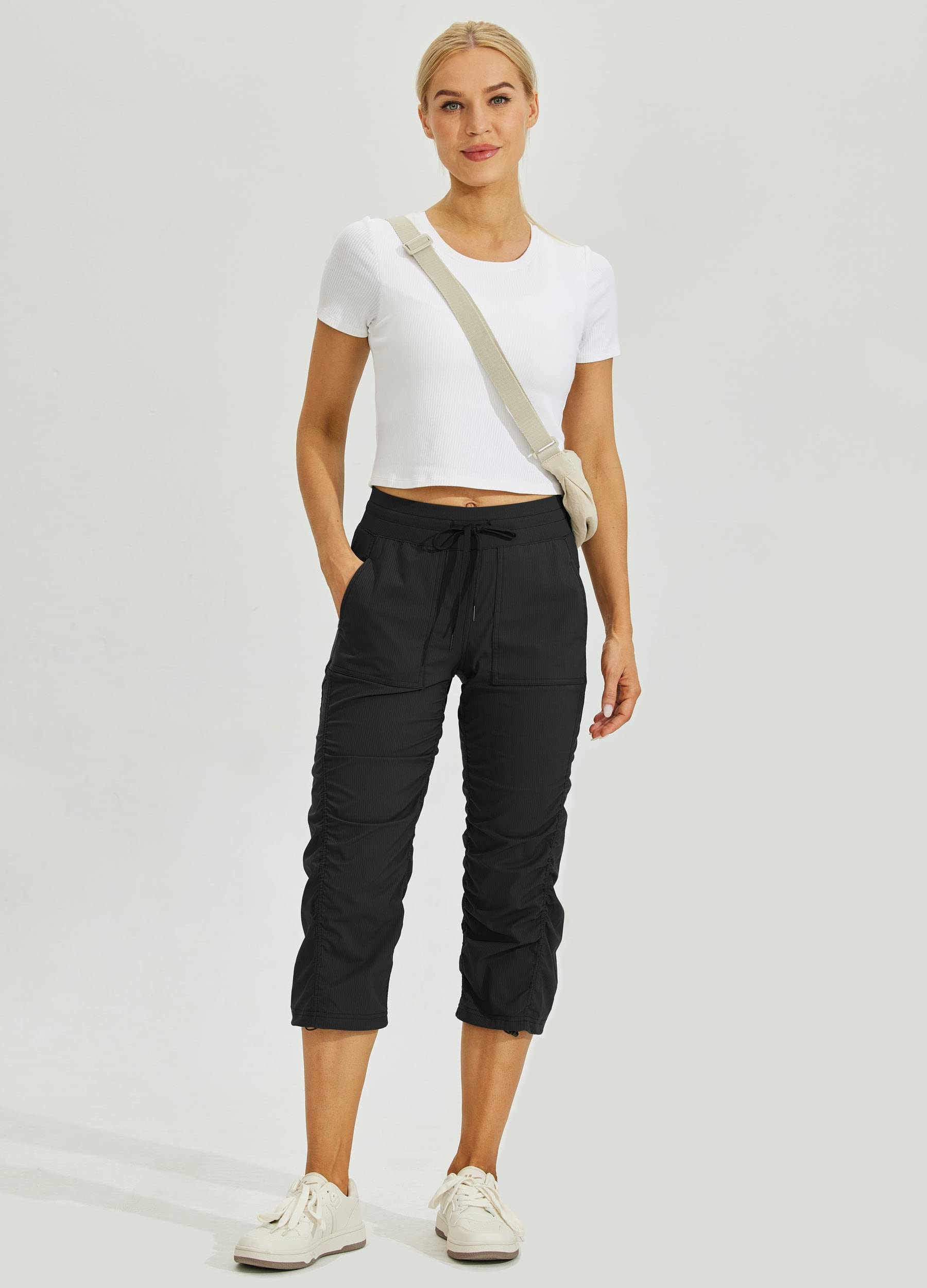 Willit women's capris flat-knit waistband for secure, everyday fit.