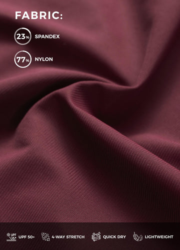 Willit women's joggers wine red stretch fabric demonstrates full range of motion