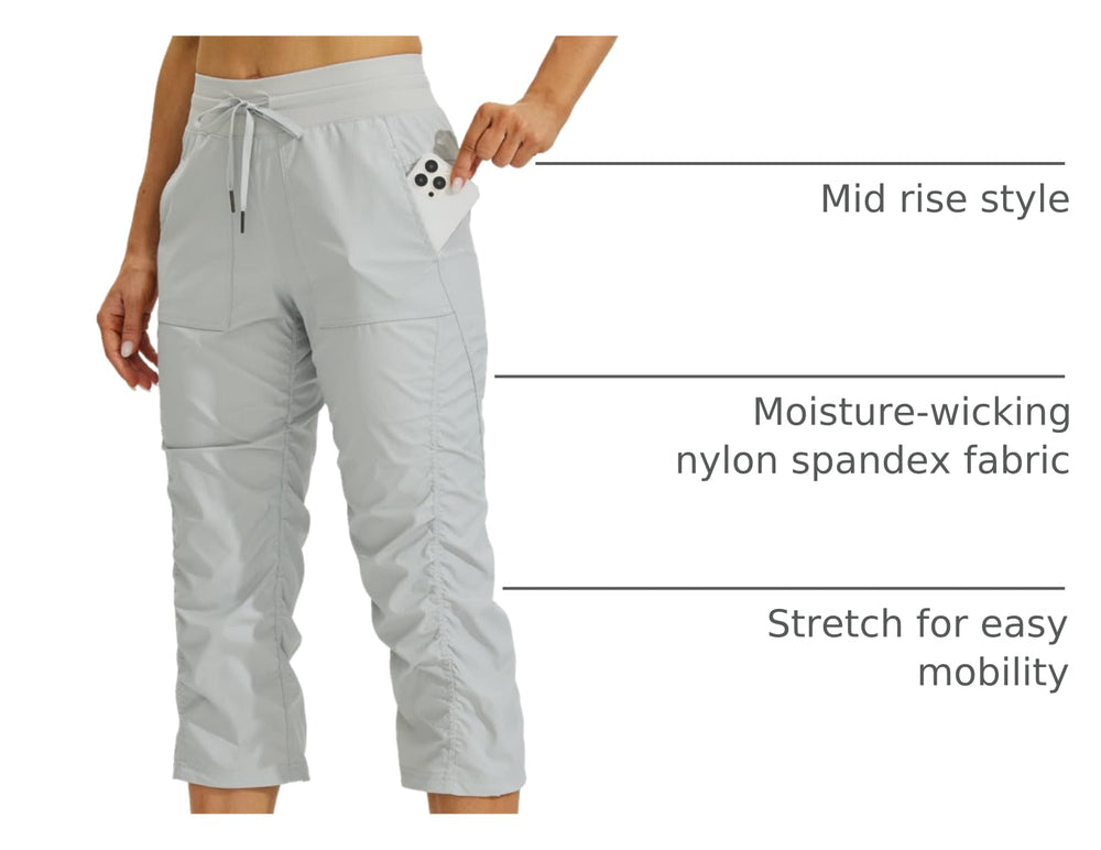 Willit capris waistband with drawstring demonstrates adjustable comfort for personalized fit
