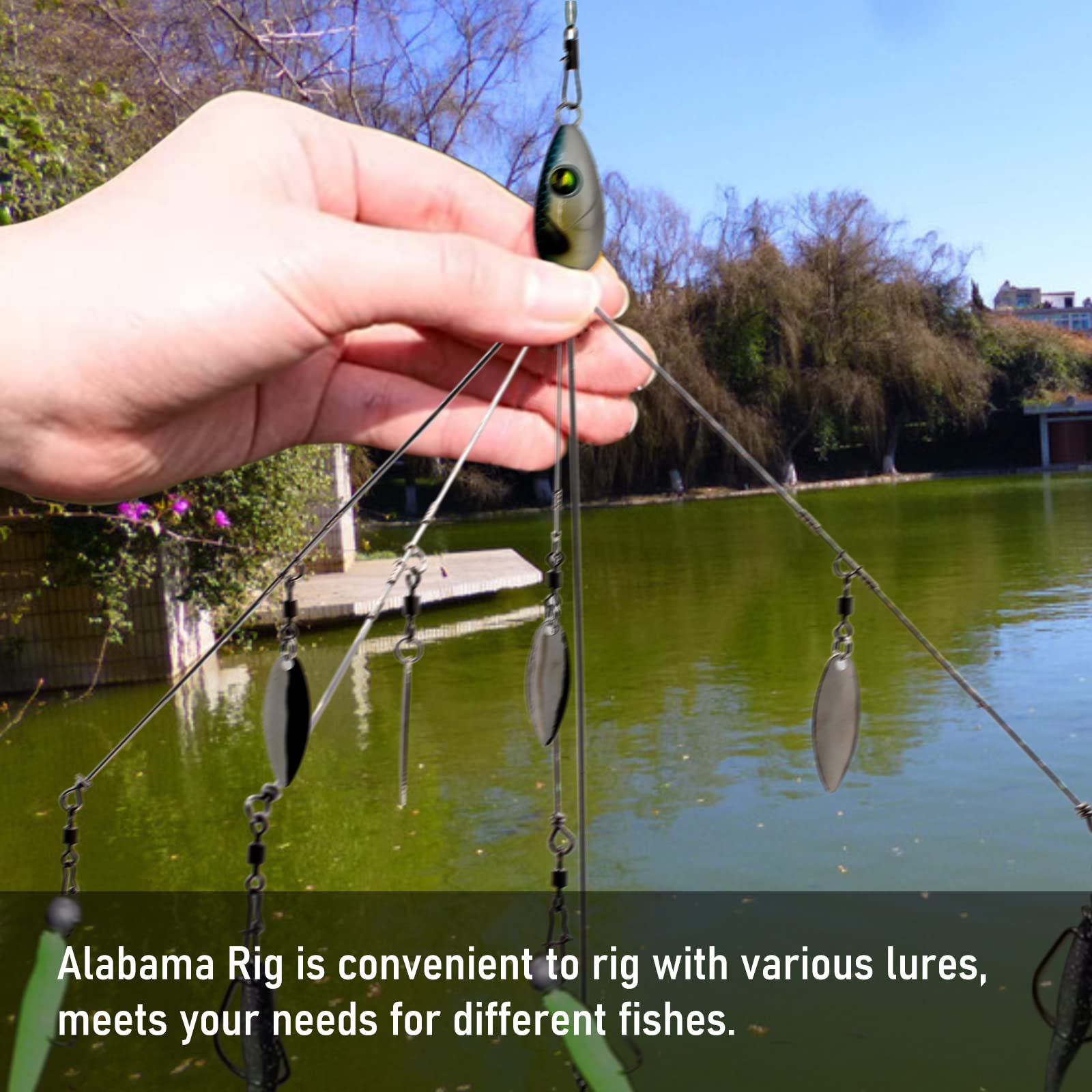 Willow leaf bass lures on umbrella rig
