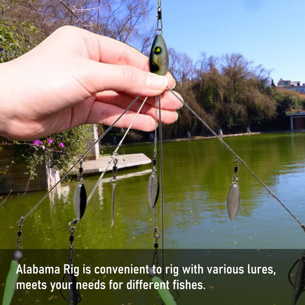 Willow leaf bass lures on umbrella rig