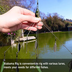 Willow leaf bass lures on umbrella rig