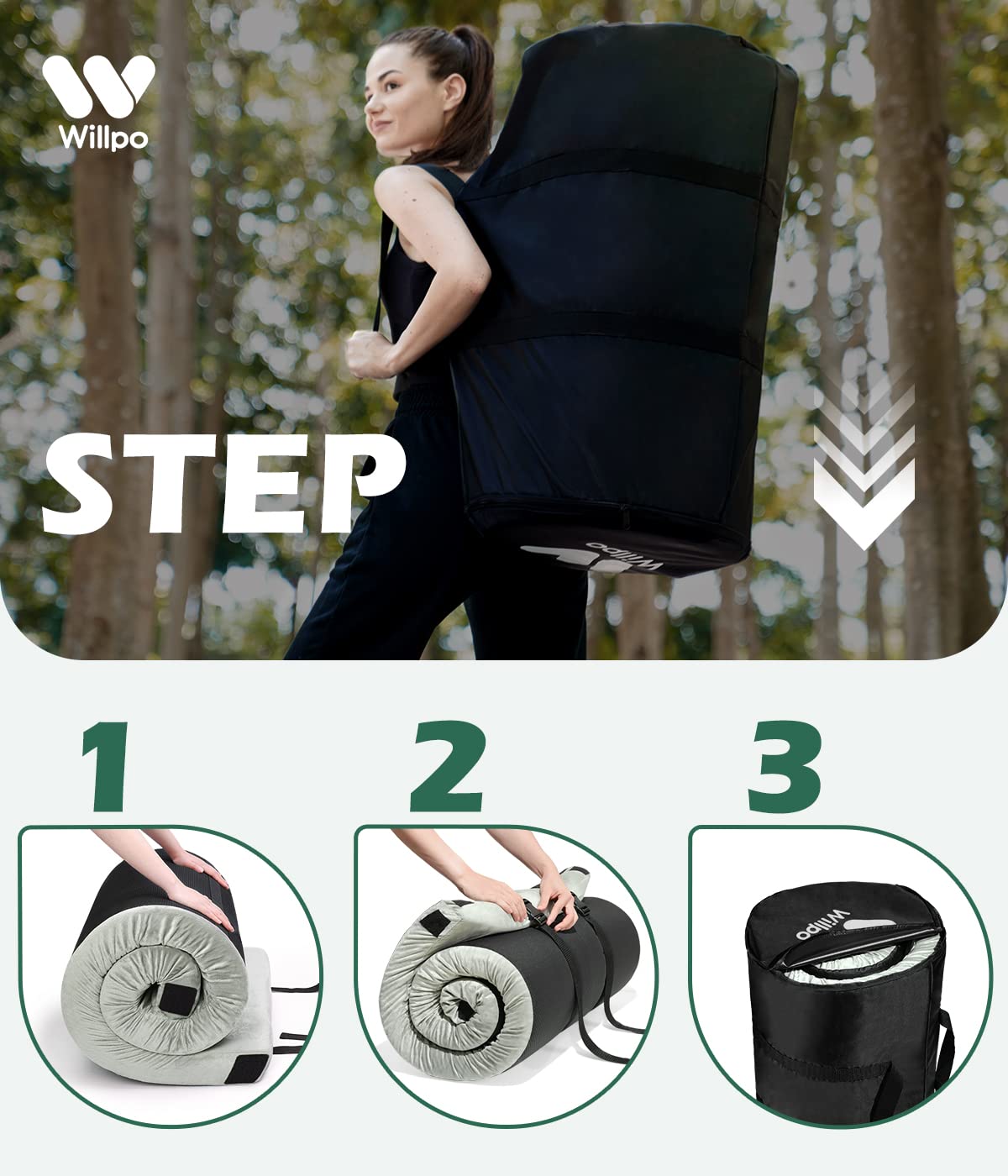 Willpo antibacterial, machine-washable covers simplify cleaning during trips.
