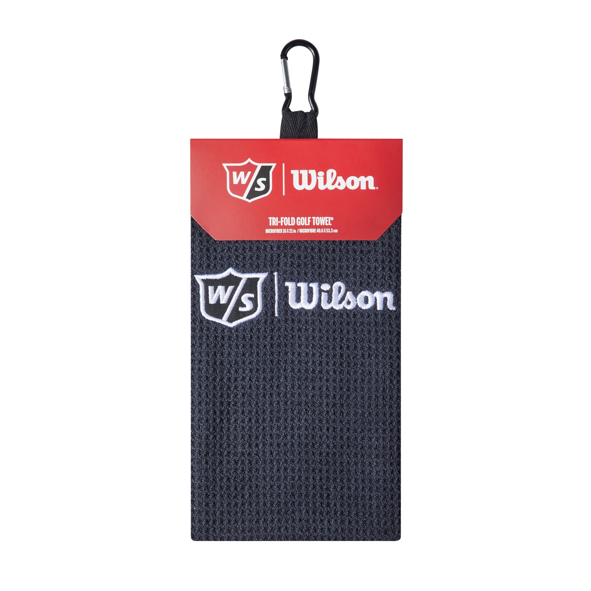 Wilson W/S Tri Fold Towel BL compact fold for travel and quick drying