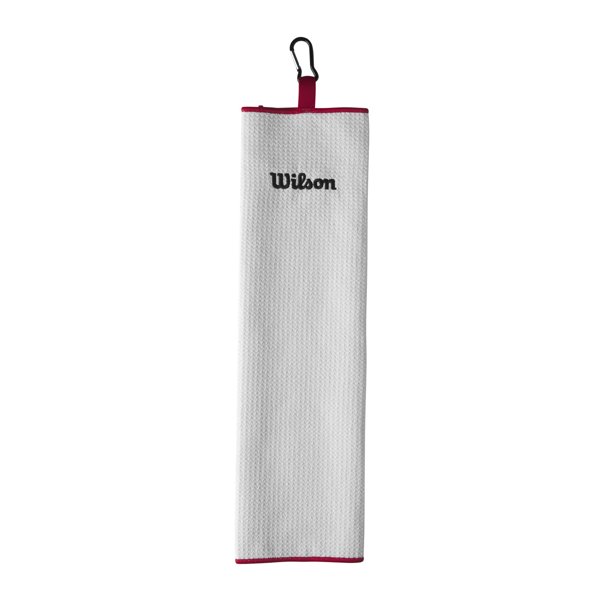 Wilson W/S Tri Fold Towel WH microfiber close-up, ultra-absorbent for gym or travel