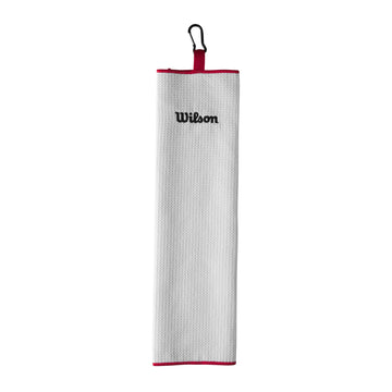 Wilson W/S Tri Fold Towel WH microfiber close-up, ultra-absorbent for gym or travel
