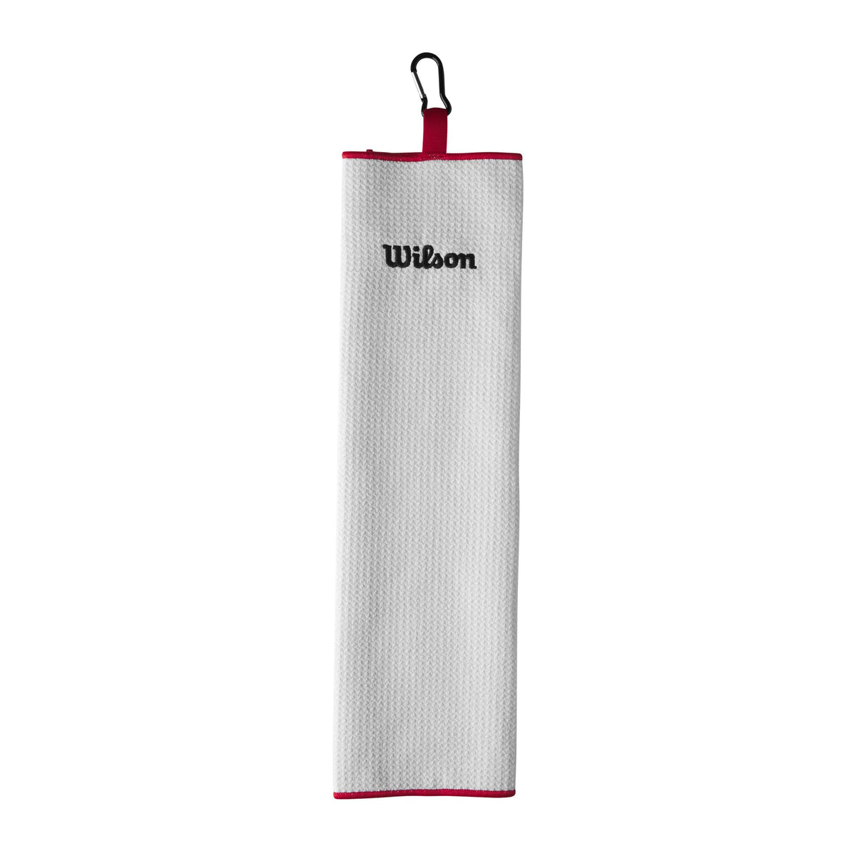 Wilson W/S Tri Fold Towel WH microfiber close-up, ultra-absorbent for gym or travel