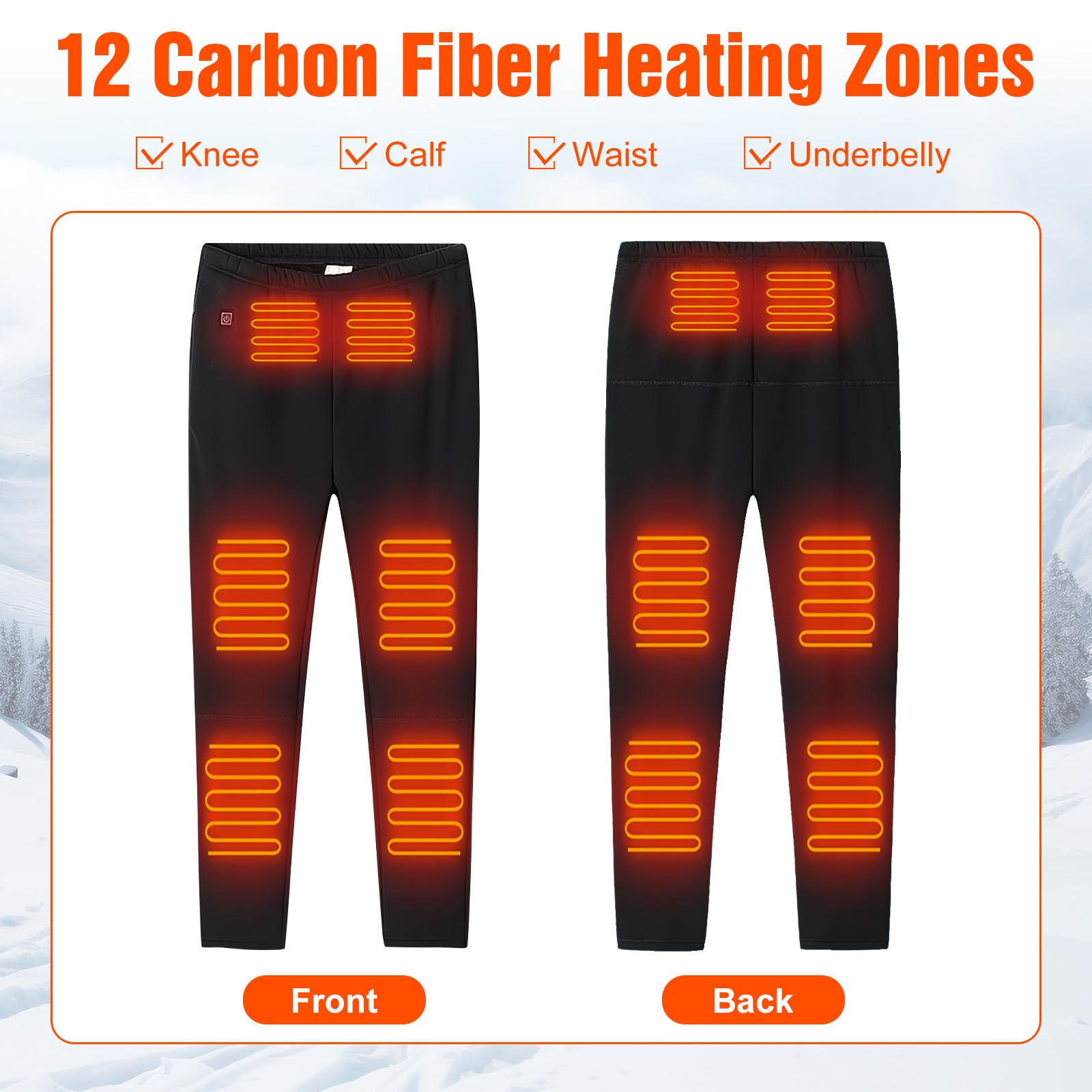 Wilytyres heated pants knees area help maintain mobility in cold weather.