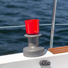 Close-up view of the tapered drink opening on Winch Caddy Plus.
