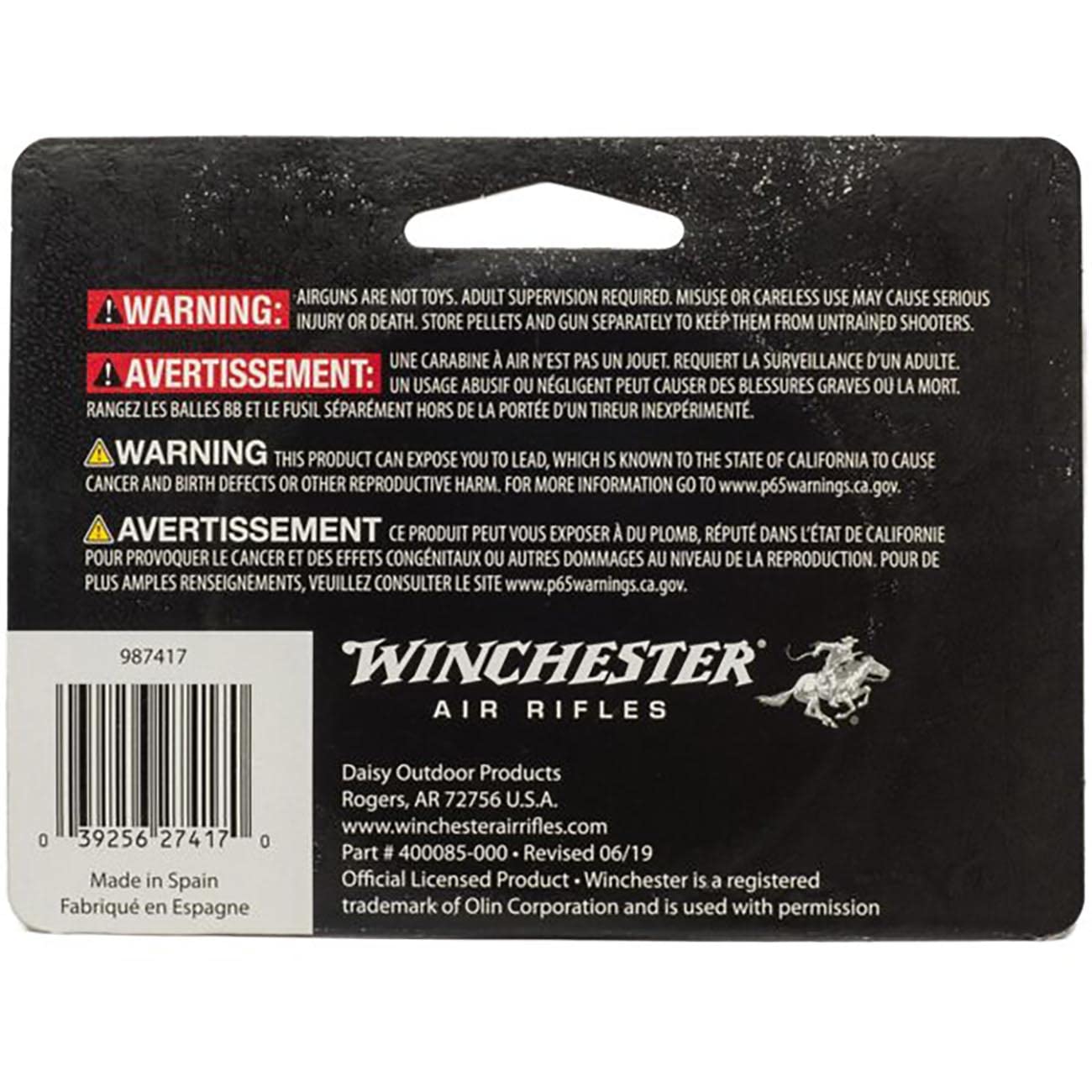 Winchester Dial-A-Pellet packaging showing count for reliable reloading.