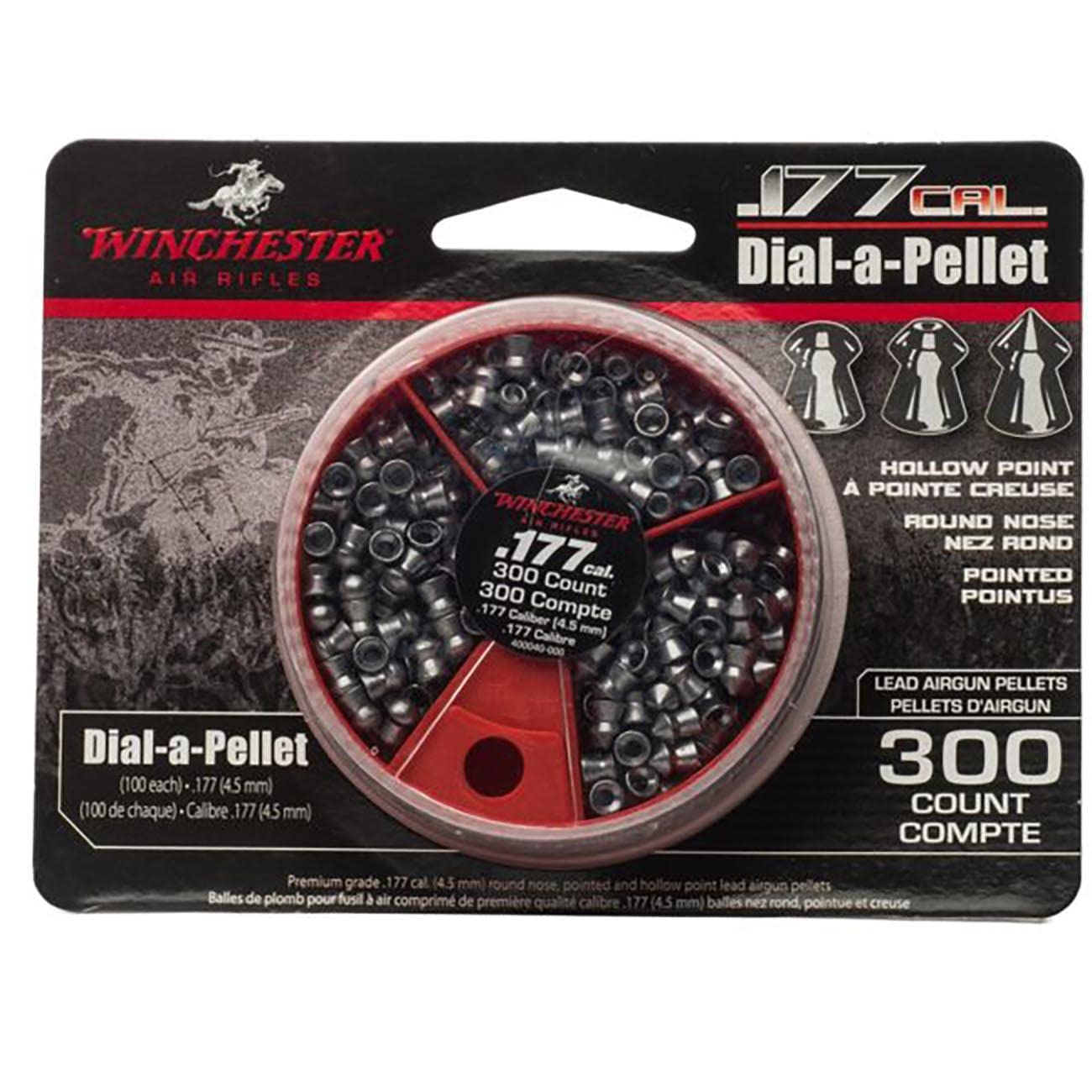 Winchester Dial-A-Pellet close-up of pellets showing smooth finish for precision shooting.