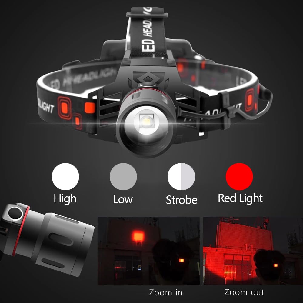 WINDFIRE headlamp with four modes and a zoomable beam for flexible outdoor lighting.
