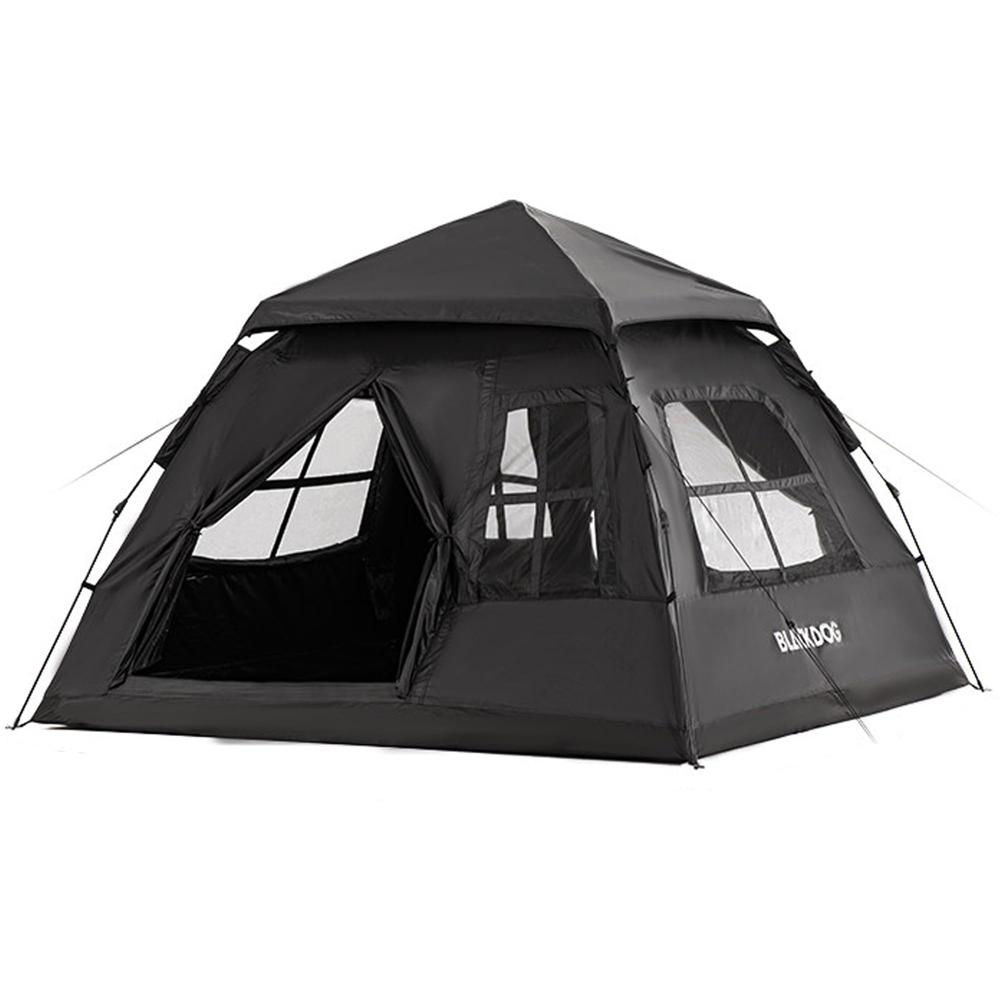Windhike Blackdog tent demonstrates automatic pop-up setup for fast shelter.