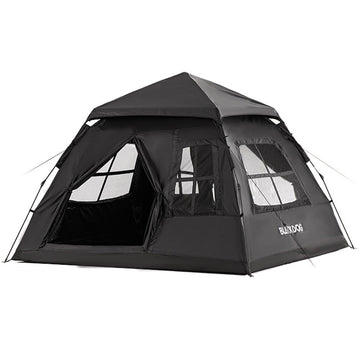 Windhike Blackdog tent demonstrates automatic pop-up setup for fast shelter.