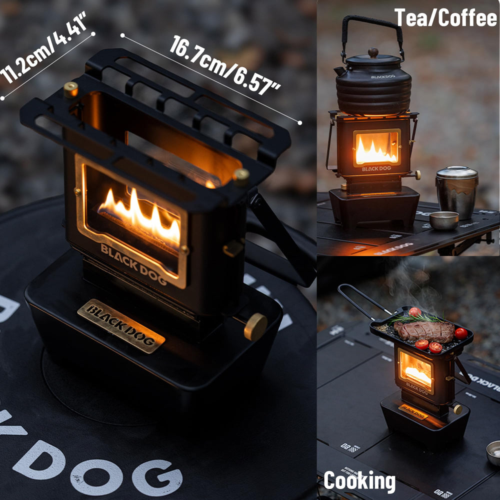 Windhike Blackdog brass knob design enables precise flame control.