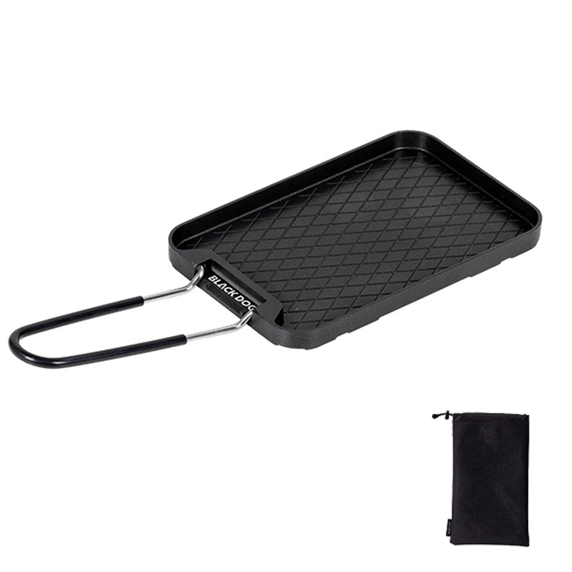 Windhike Blackdog frying pan on a camping oil stove for easy camp meals.