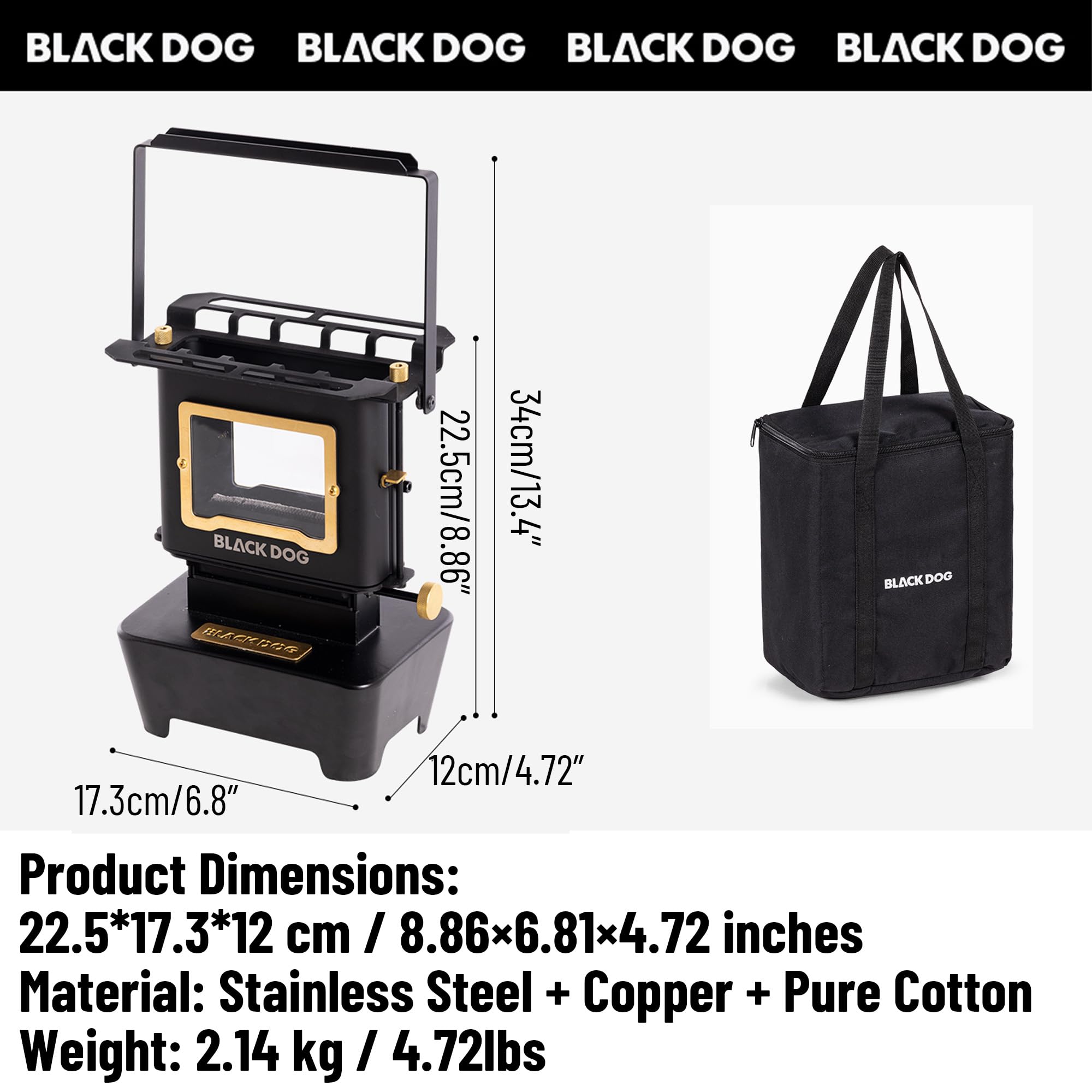 Windhike Blackdog packaging shows travel-ready compact design.