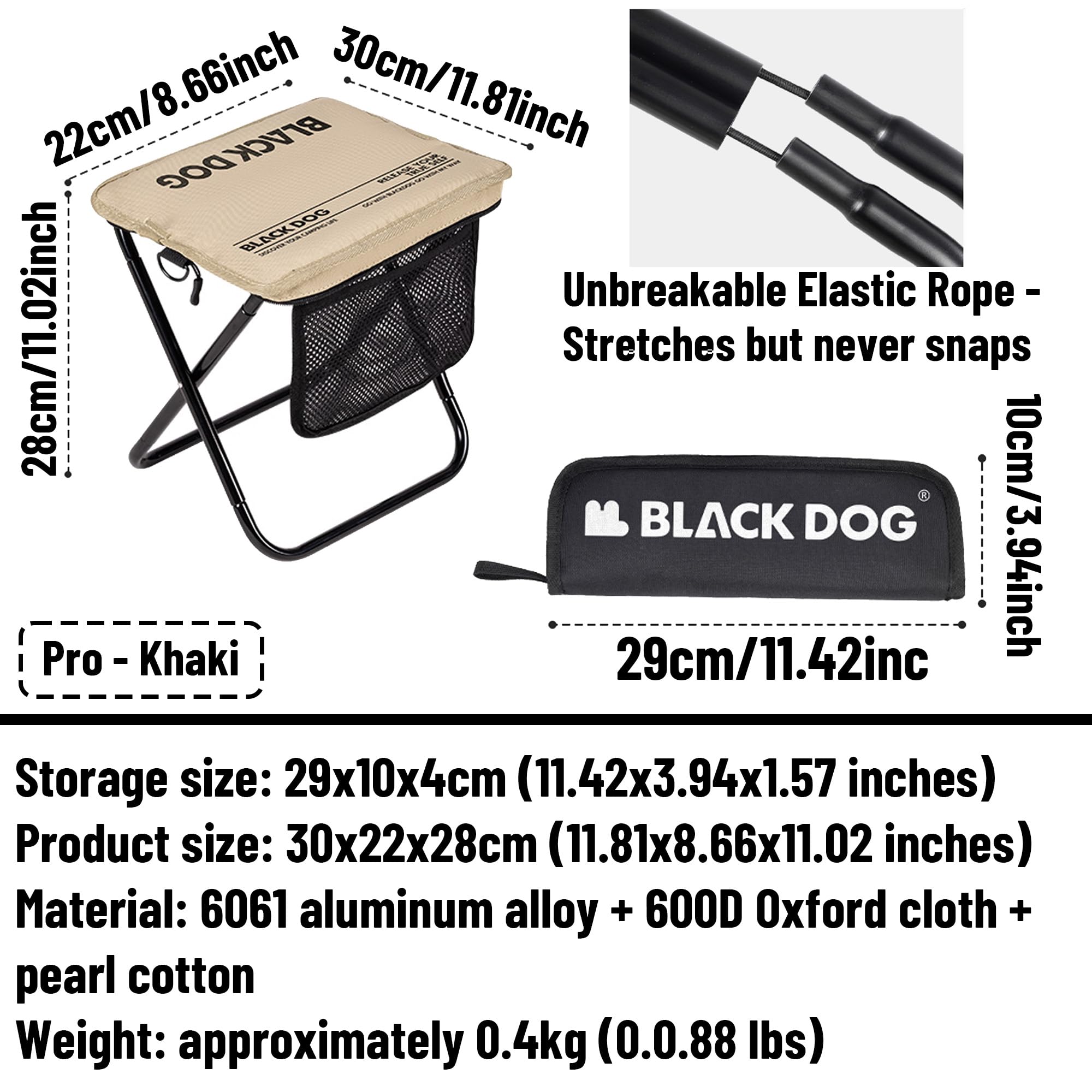 Windhike Blackdog pro khaki color with compact carry pouch.
