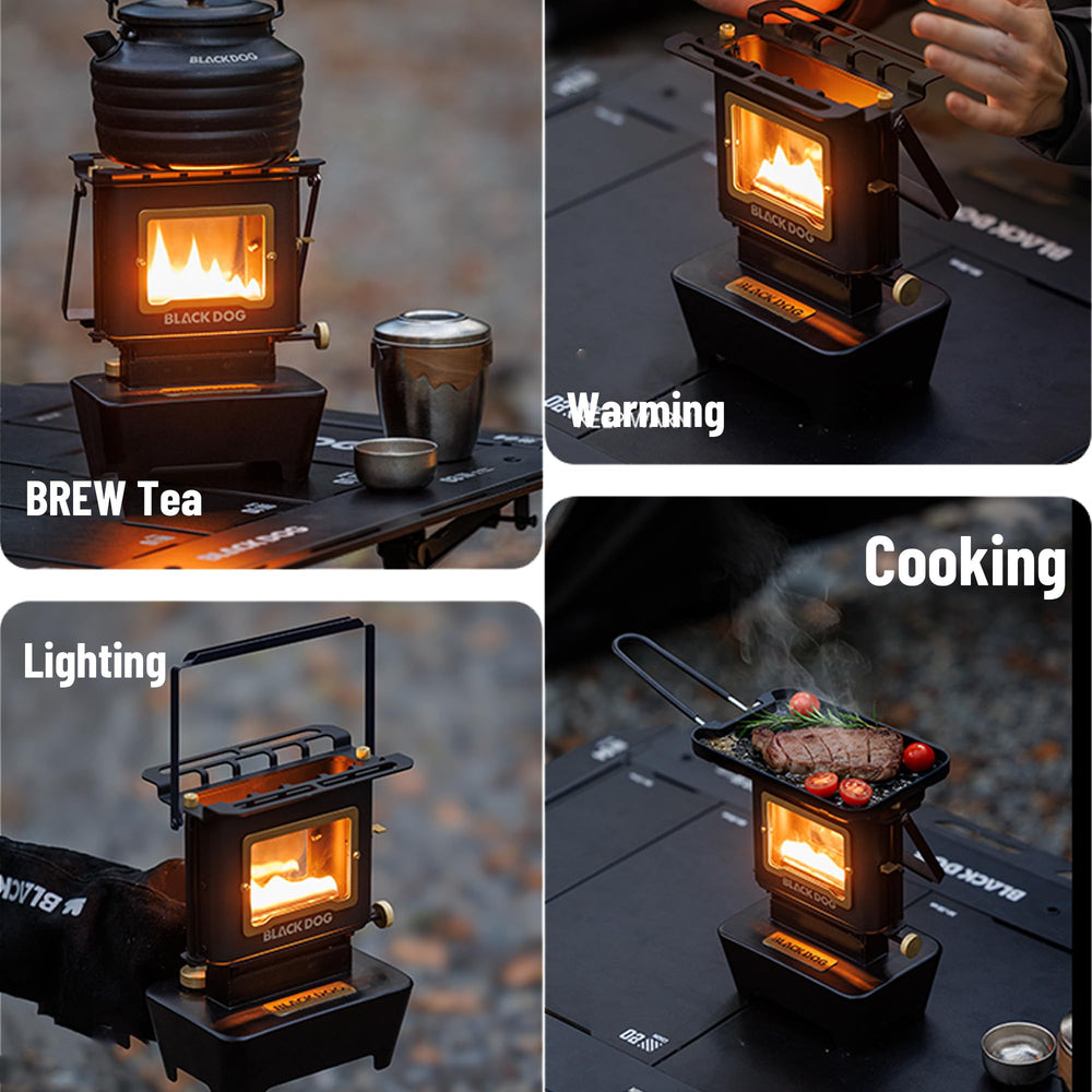 Windhike Blackdog stove in action boiling water for quick camp coffee.