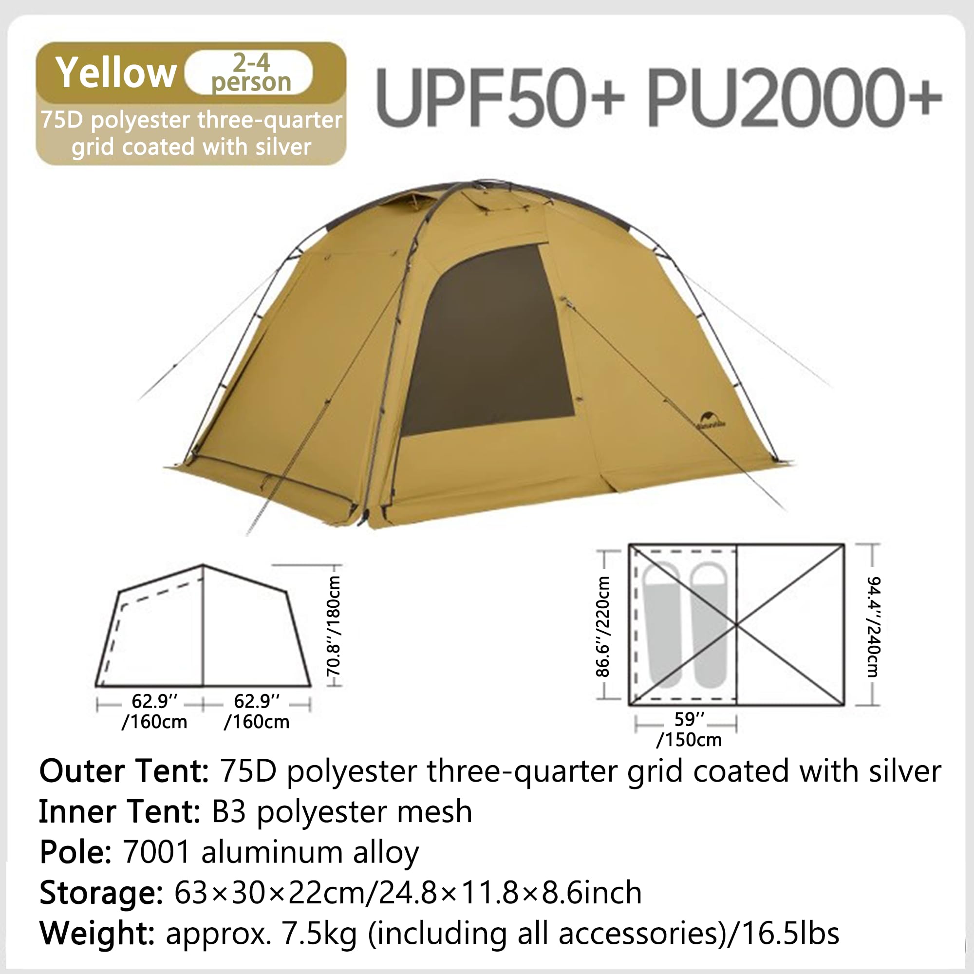 windhike Dune7.6 tent entrance area emphasizes easy access and versatile space for gear