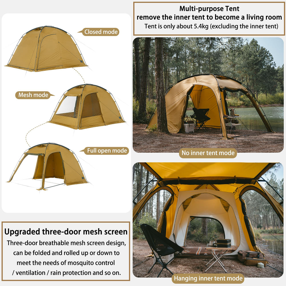 windhike Dune7.6 tent stove jack showcases outdoor cooking compatibility
