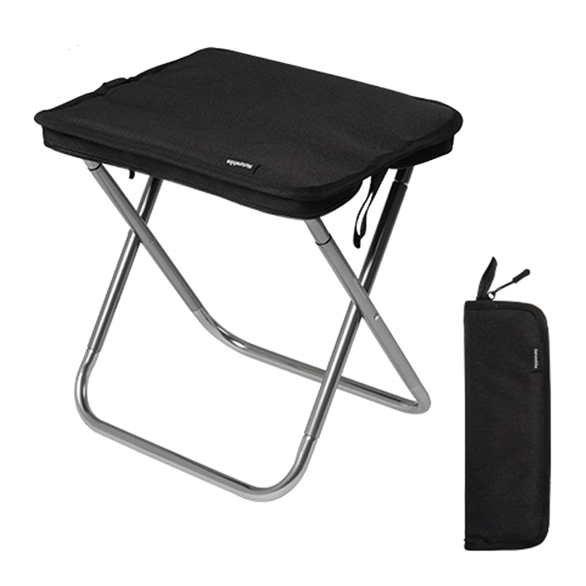 Windhike Naturehike 11in ultralight stool folded compactly for travel.