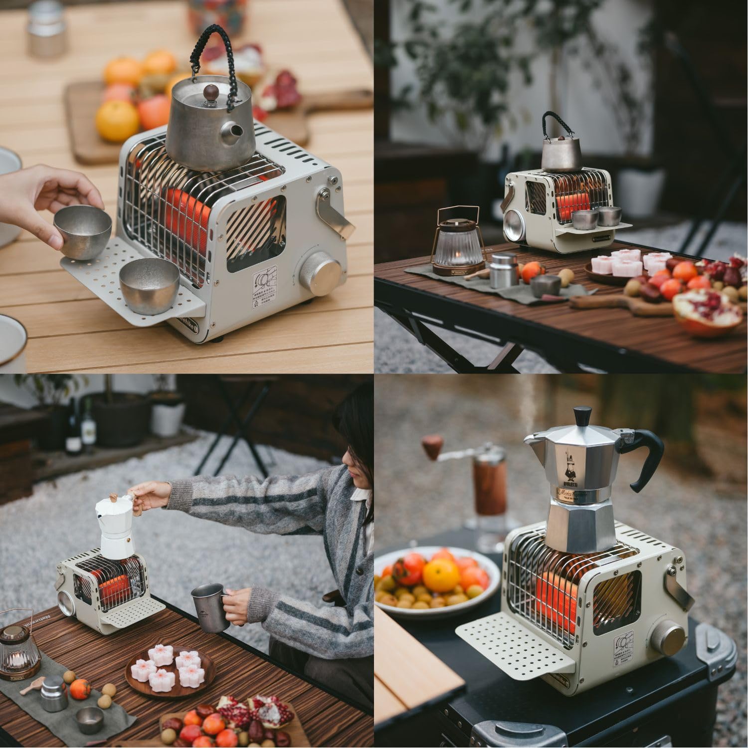 Windhike Naturehike 3 in 1 stove heat shelf holds cups and snacks.