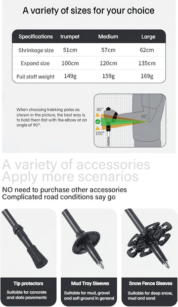 Windhike Naturehike 3K poles weigh 5.3 oz for easy carry.