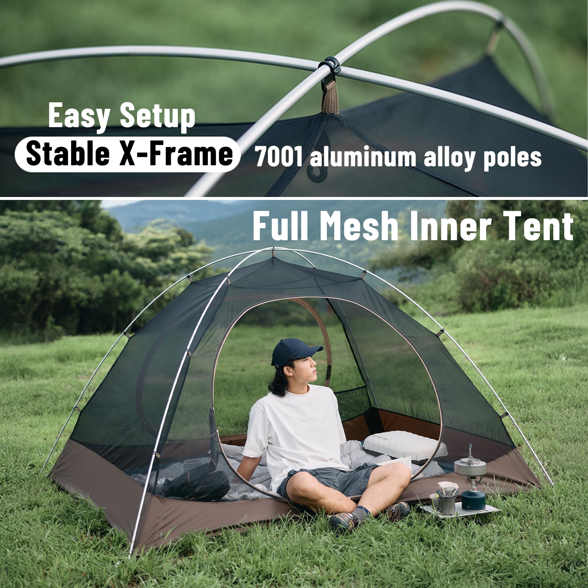 Windhike Cloud River Tent rainfly deployed, reliable waterproof coverage