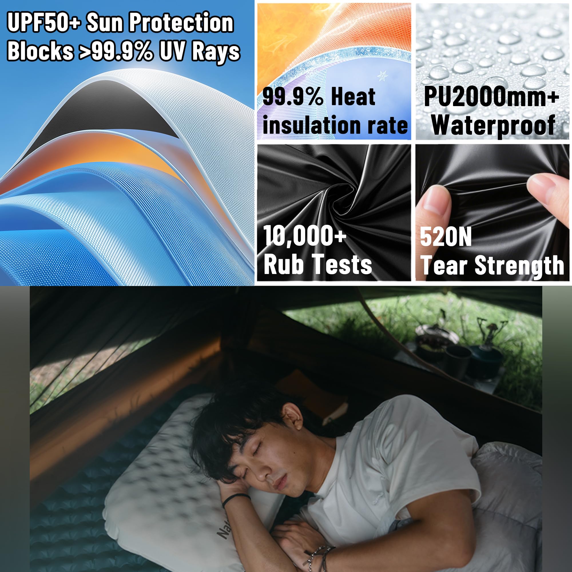 Windhike Naturehike Cloud River Tent interior shows airy mesh ventilation.