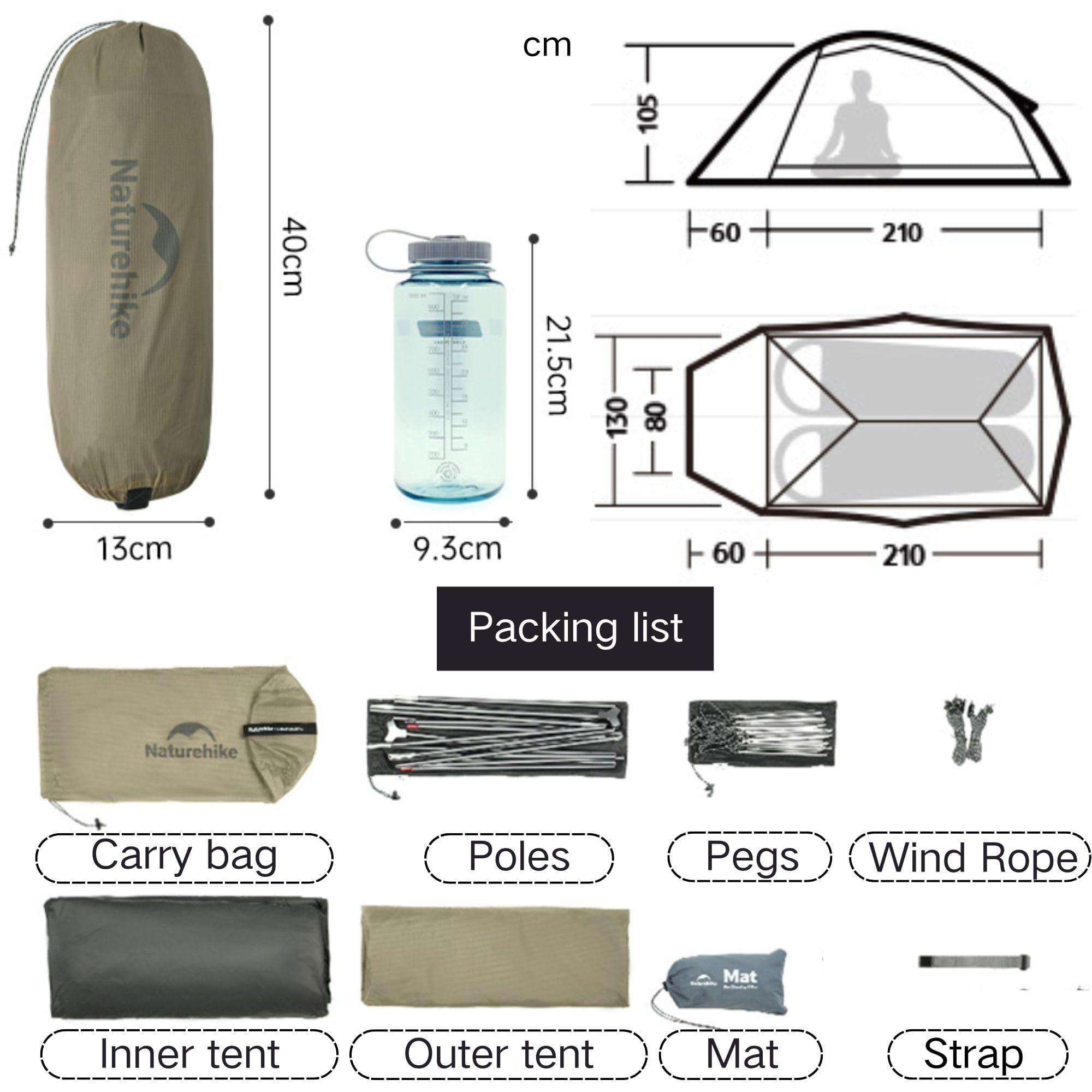 Windhike Naturehike Cloud Up Pro tent door-height upgrade enables easier change and gear access.