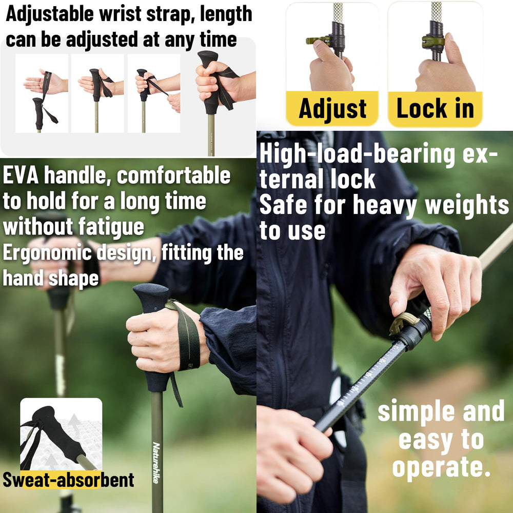 Windhike EVA handle close-up with anti-slip grip in rain