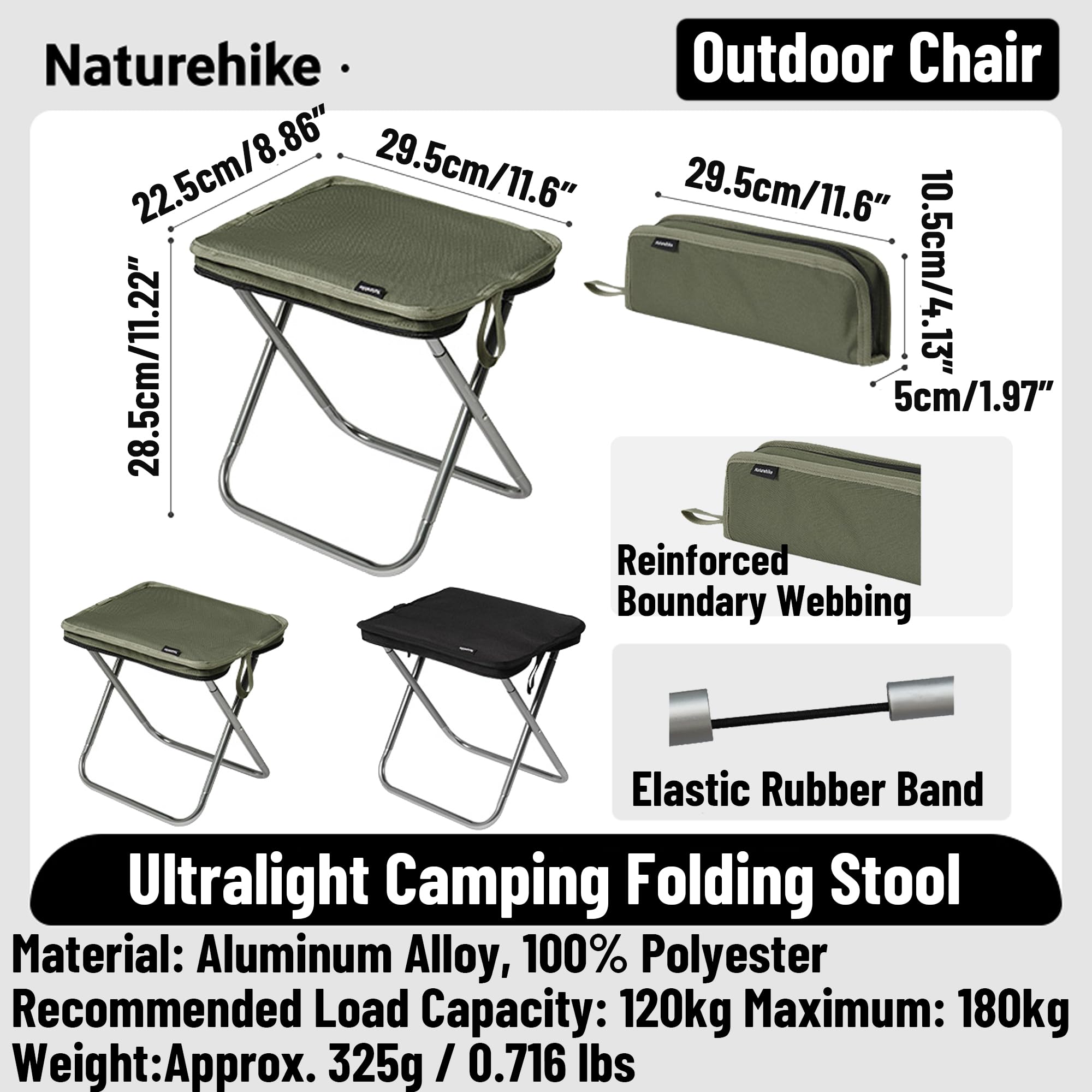 Windhike Naturehike folding stool in use at a campsite