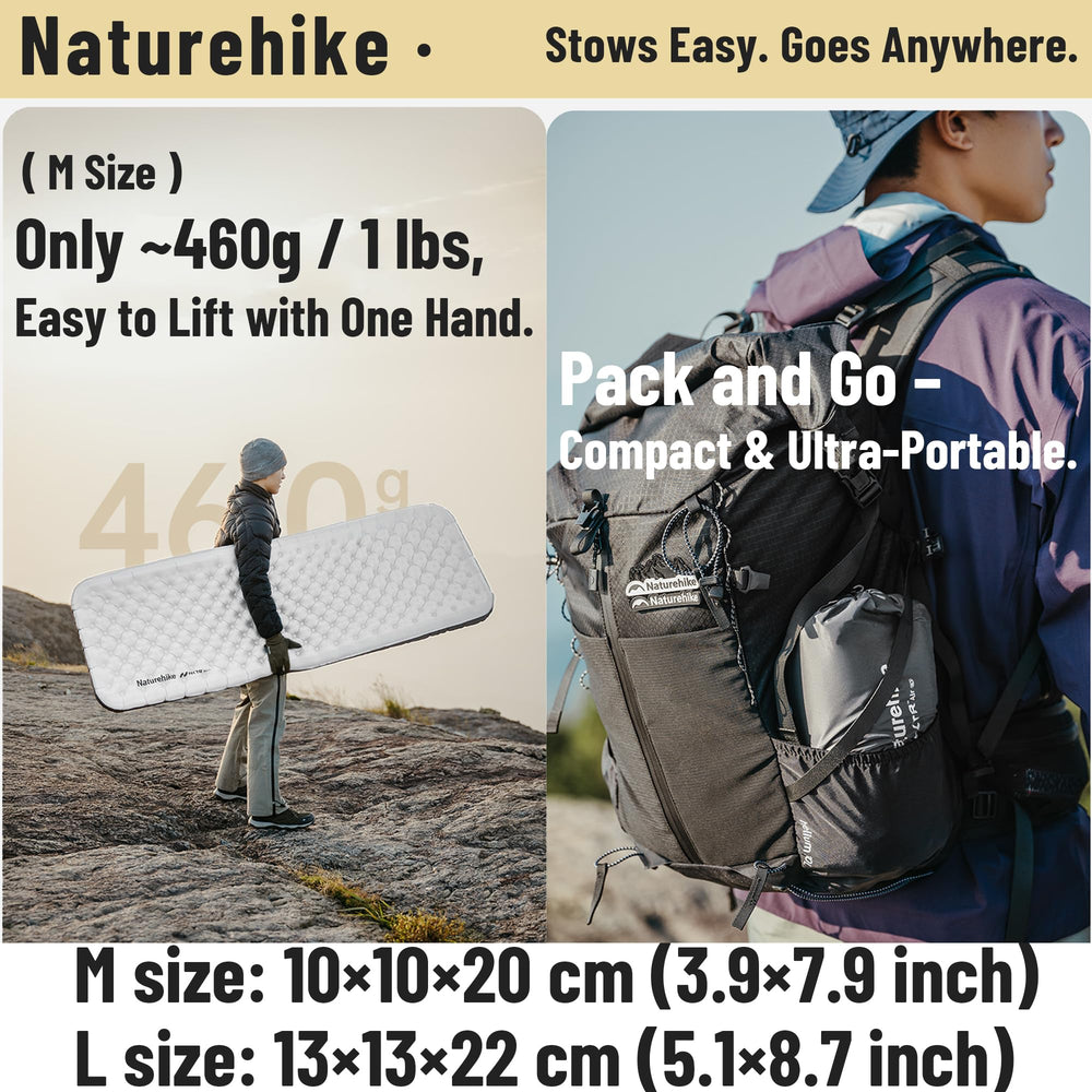 Windhike Naturehike sleeping pad 20D nylon TPU material, durable and water-repellent.