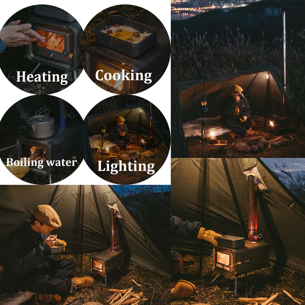 Windhike Naturehike Pure Titanium stove compact packaging dimensions for travel.