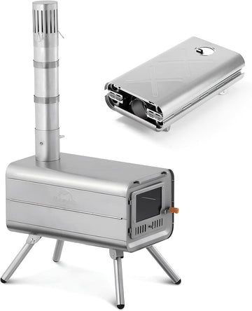 Windhike Naturehike Pure Titanium stove front view with visible flame for heat control.
